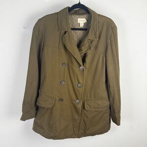 J.Crew Quilted Lined Utility Jacket Womens Small Olive Green Field Coat